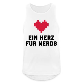 Ein Herz für Nerds (Geschenk) - Männer Tank Top atmungsaktiv - Weiß - Vorne - Nick (188cm)