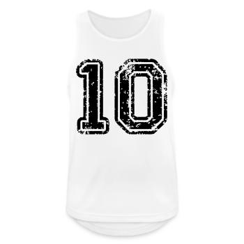 10 - Nummer - Männer Tank Top atmungsaktiv - Weiß - Vorne - Nick (188cm)