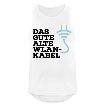 WLAN Kabel Computer Shirt - Männer Tank Top atmungsaktiv - Weiß - Vorne - Nick (188cm)