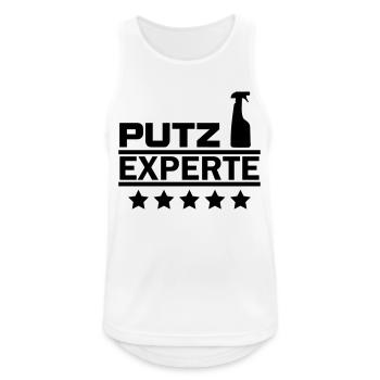 putz experte - Männer Tank Top atmungsaktiv - Weiß - Vorne - Nick (188cm)