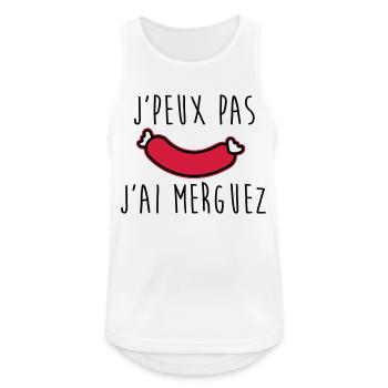Je peux pas j'ai merguez - Débardeur respirant Homme - blanc - Devant - Nick (188cm)