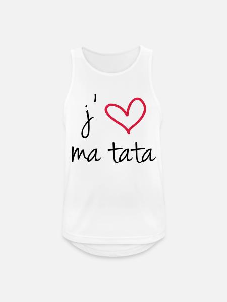 j'aime ma tata - Débardeur respirant Homme - blanc