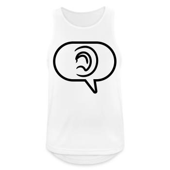 Oreille Entendre Symbole Bulle de Parole - Débardeur respirant Homme - blanc - Devant - Nick (188cm)