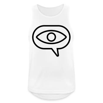 Vision visuelle Oeil Bulle de parole - Débardeur respirant Homme - blanc - Devant - Nick (188cm)