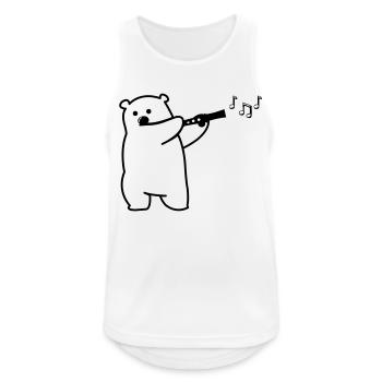 L’ours joue de la flûte - Débardeur respirant Homme - blanc - Devant - Nick (188cm)