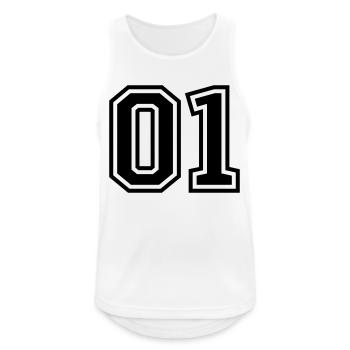 01 eins nummer - Männer Tank Top atmungsaktiv - Weiß - Vorne - Nick (188cm)
