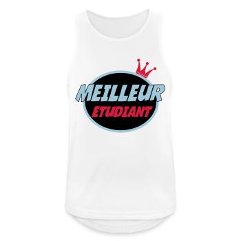 BESTER STUDENT - Männer Tank Top atmungsaktiv - Weiß - Vorne - Nick (188cm)