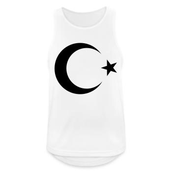 Turquie Türkiye Moon Star - Débardeur respirant Homme - blanc - Devant - Nick (188cm)