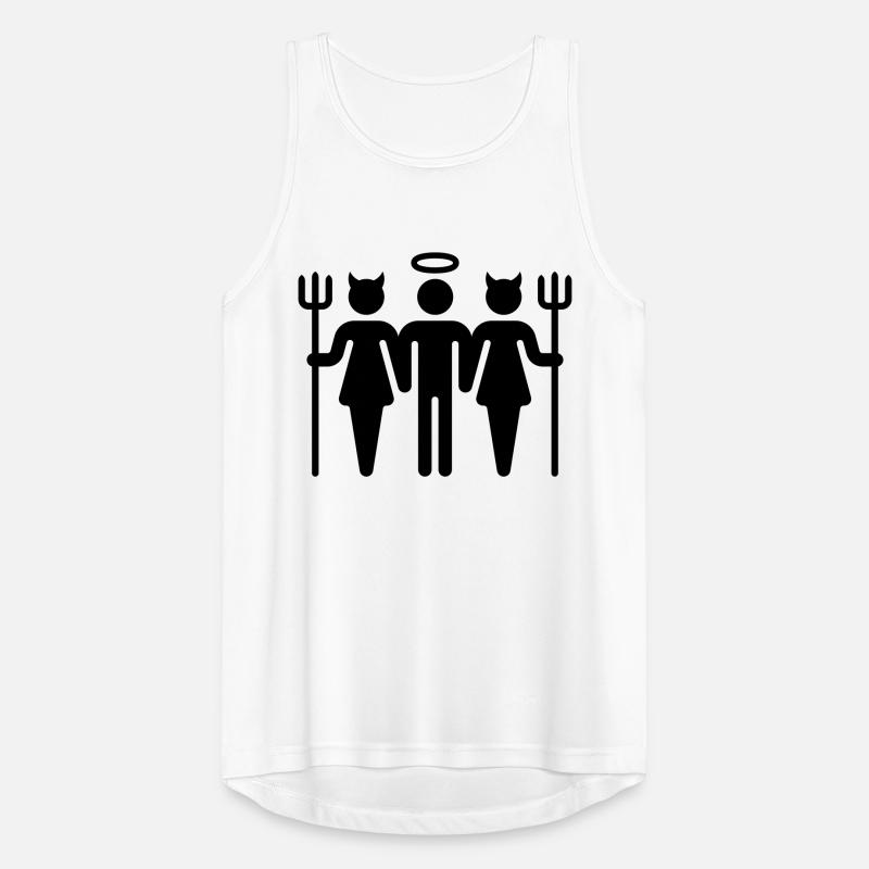 Teufel-Engel-Teufel / Devil-Cherub-Devil (M) Männer Tank Top atmungsaktiv