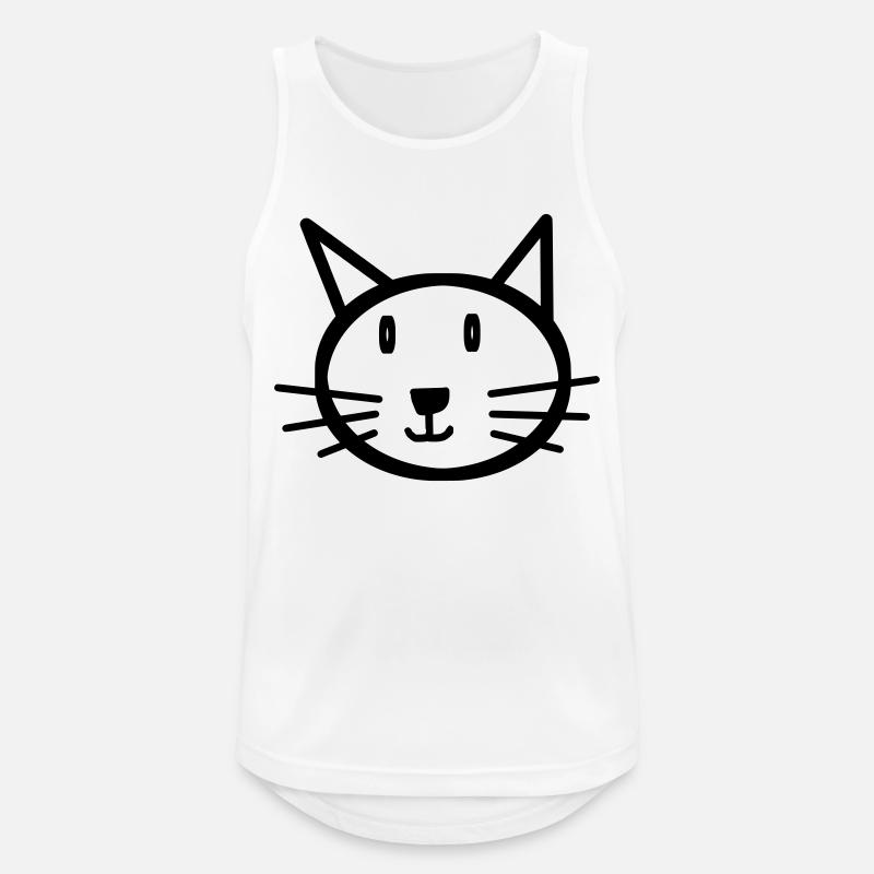 Katze Katzengesicht Geschenk Geschenkidee - Männer Tank Top atmungsaktiv - Weiß