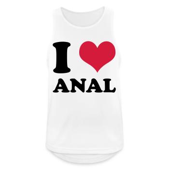 I Love Anal - Männer Tank Top atmungsaktiv - Weiß - Vorne - Nick (188cm)