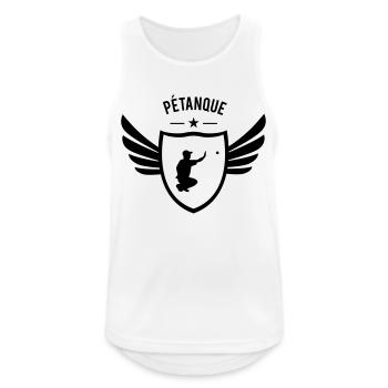 Pétanque-Profi - Männer Tank Top atmungsaktiv - Weiß - Vorne - Nick (188cm)