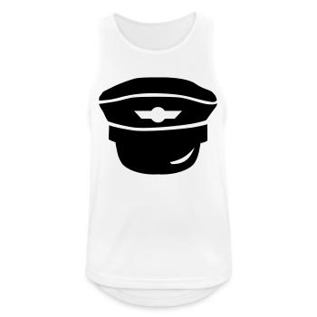 Pilot - Männer Tank Top atmungsaktiv - Weiß - Vorne - Nick (188cm)
