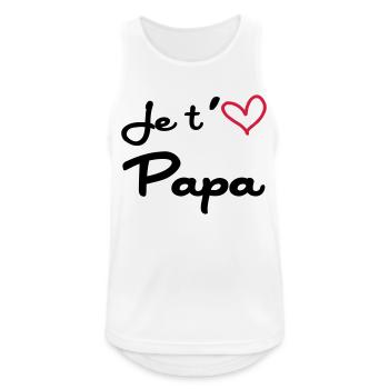 Je t'aime Papa / Naissance / Bébé / Fête des Pères - Männer Tank Top atmungsaktiv - Weiß - Vorne - Nick (188cm)