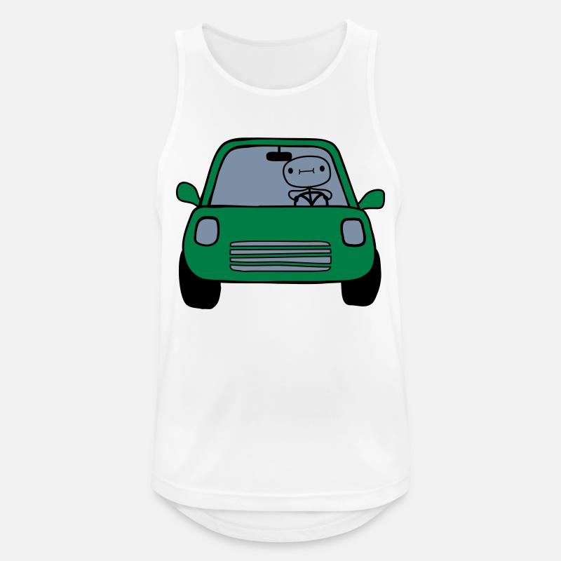 Fahrer Comic Auto - Männer Tank Top atmungsaktiv - Weiß