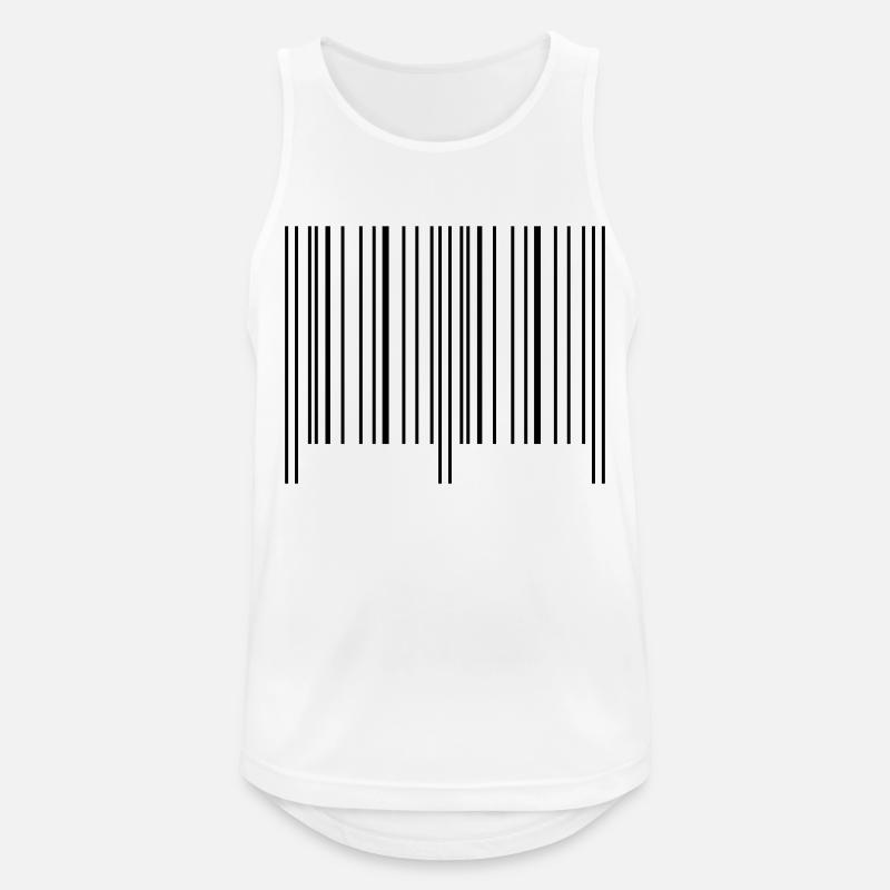 strichcode - Männer Tank Top atmungsaktiv - Weiß