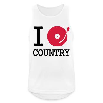 i dj / play / listen to country - Débardeur respirant Homme - blanc - Devant - Nick (188cm)