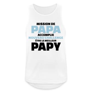 nouveau challenge être le meilleur papy - Débardeur respirant Homme - blanc - Devant - Nick (188cm)