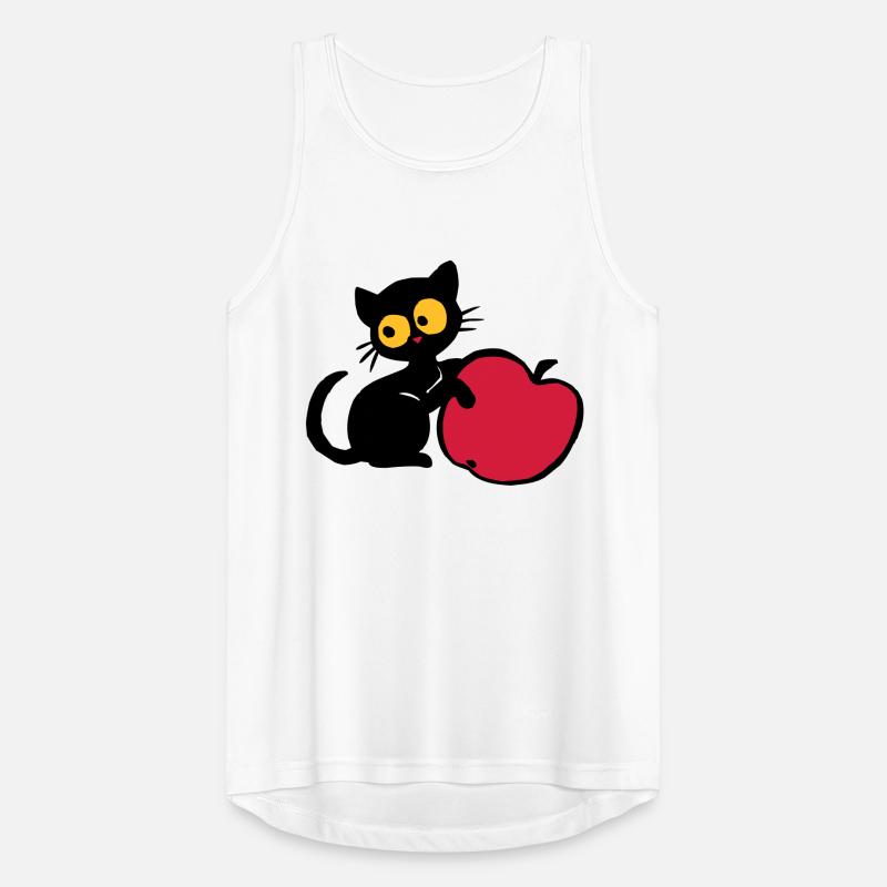Kätzchen mit Apfel Männer Tank Top atmungsaktiv