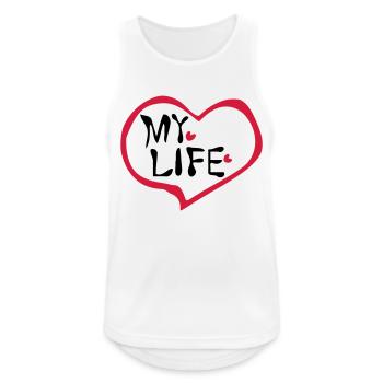 Herz mein Leben - Männer Tank Top atmungsaktiv - Weiß - Vorne - Nick (188cm)
