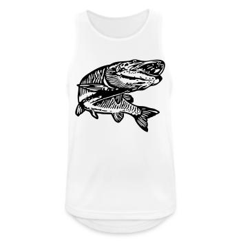 Hecht - Männer Tank Top atmungsaktiv - Weiß - Vorne - Nick (188cm)