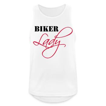Biker Lady - Männer Tank Top atmungsaktiv - Weiß - Vorne - Nick (188cm)