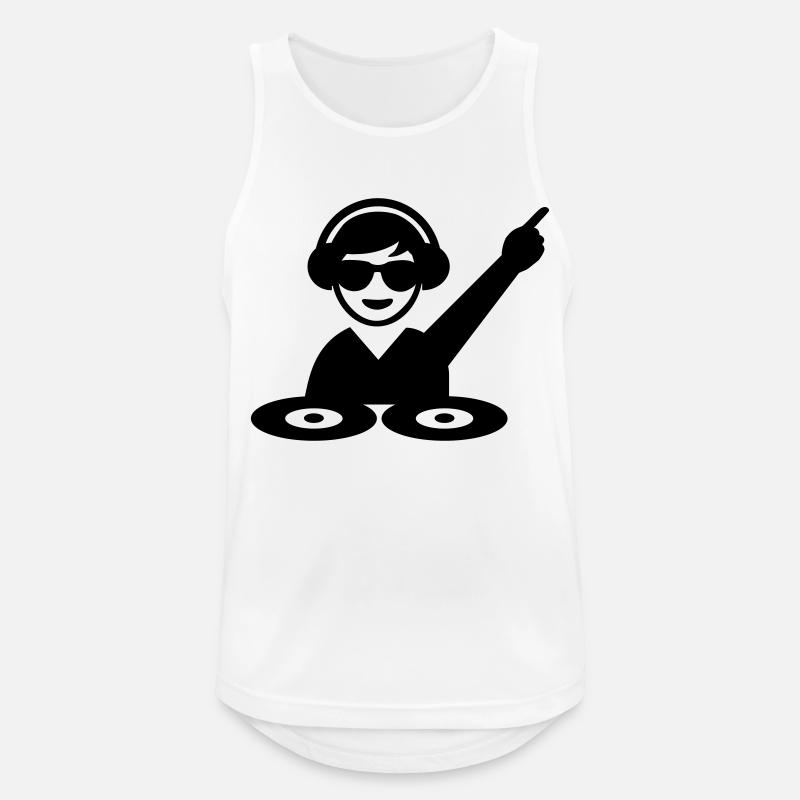 DJ - Männer Tank Top atmungsaktiv - Weiß