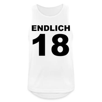 Endlich 18 - Männer Tank Top atmungsaktiv - Weiß - Vorne - Nick (188cm)