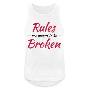 Rules are meant to be broken - Men's Breathable Tank Top - white - Front - Nick (188cm)