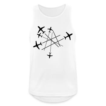 chemtrails many lines top down plane fly pilot mac - Men's Breathable Tank Top - white - Front - Nick (188cm)