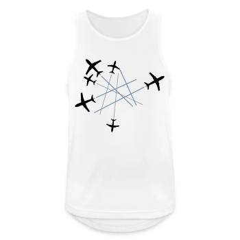 chemtrails many lines top down plane fly pilot mac - Men's Breathable Tank Top - white - Front - Nick (188cm)