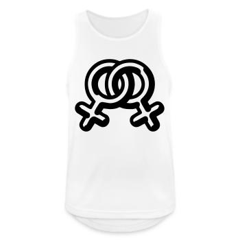 Mariage lesbienne ou fête, nous avons le T-shirt - Débardeur respirant Homme - blanc - Devant - Nick (188cm)