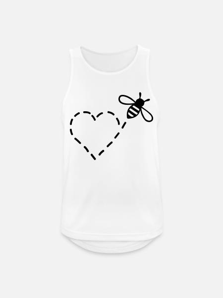 Biene mit Herz-Flugbahn - Männer Tank Top atmungsaktiv - Weiß
