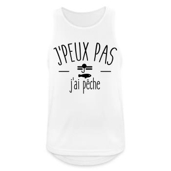 Je peux pas j ai pêche - Débardeur respirant Homme - blanc - Devant - Nick (188cm)