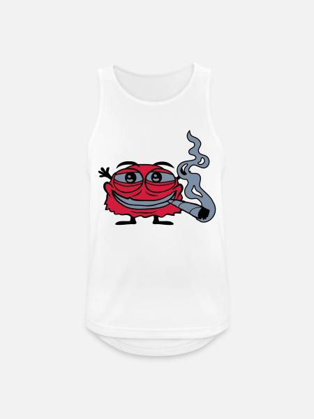 Weed smoking funny monster - Men's Breathable Tank Top - white