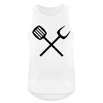 Couverts barbecue - Débardeur respirant Homme - blanc - Devant - Nick (188cm)