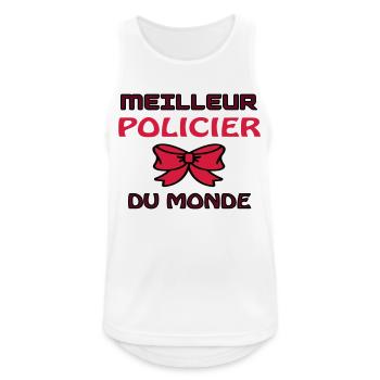 MEILLEUR POLICIER DU MONDE - Débardeur respirant Homme - blanc - Devant - Nick (188cm)