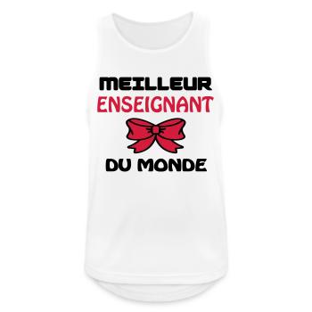 BESTER LEHRER DER WELT - Männer Tank Top atmungsaktiv - Weiß - Vorne - Nick (188cm)