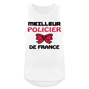 MEILLEUR POLICIER DE FRANCE - Débardeur respirant Homme - blanc - Devant - Nick (188cm)