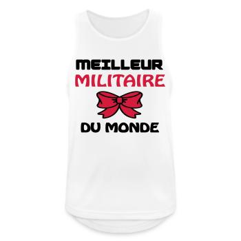 MEILLEUR MILITAIRE DU MONDE - Débardeur respirant Homme - blanc - Devant - Nick (188cm)
