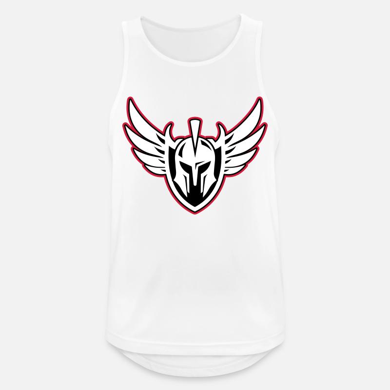 Spartaner Krieger Helm - Männer Tank Top atmungsaktiv - Weiß