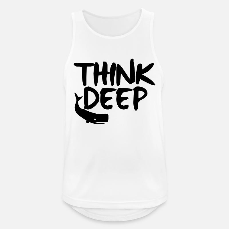 think deep - Männer Tank Top atmungsaktiv - Weiß