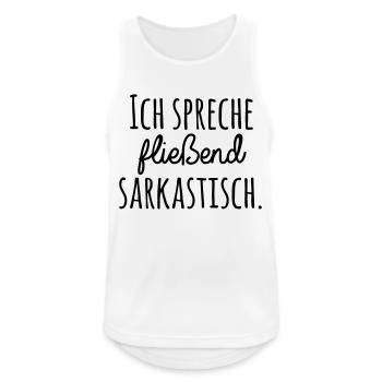 Sarkasmus - Männer Tank Top atmungsaktiv - Weiß - Vorne - Nick (188cm)