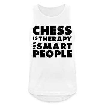 CHESS IS THERAPY - T-shirt Echecs - Idée Cadeau - Débardeur respirant Homme - blanc - Devant - Nick (188cm)
