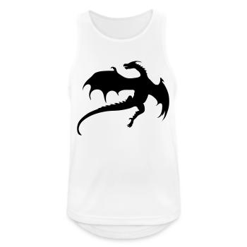 Drache - Männer Tank Top atmungsaktiv - Weiß - Vorne - Nick (188cm)