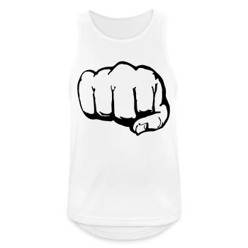 Faust (1c) - Männer Tank Top atmungsaktiv - Weiß - Vorne - Nick (188cm)