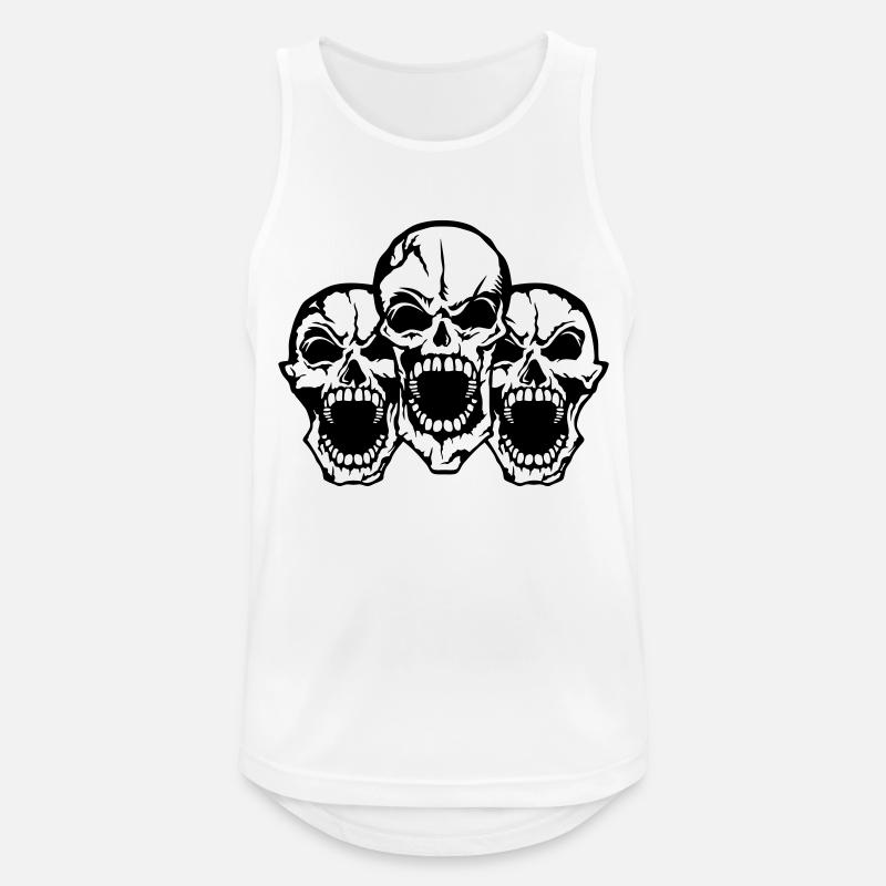 skull skull open mouth group - Men's Breathable Tank Top - white