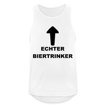 Lustiges "Echter Biertrinker" Design - Männer Tank Top atmungsaktiv - Weiß - Vorne - Nick (188cm)