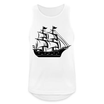Bateau pirate - Débardeur respirant Homme - blanc - Devant - Nick (188cm)