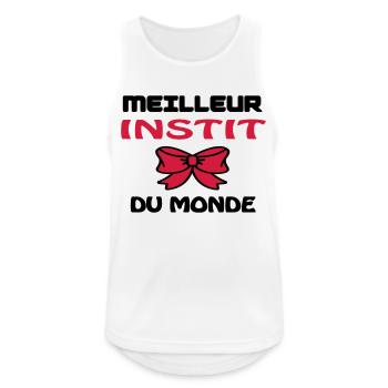 MEILLEUR INSTIT DU MONDE - Débardeur respirant Homme - blanc - Devant - Nick (188cm)